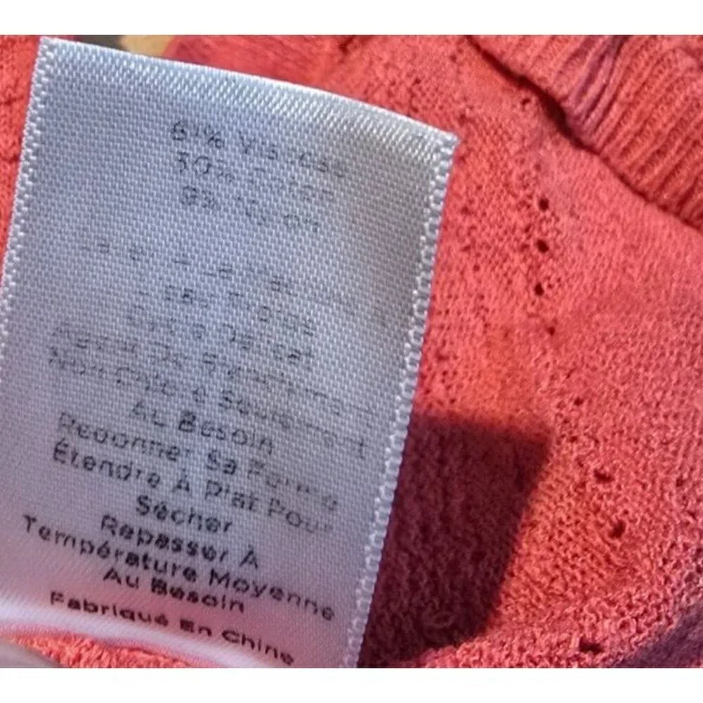 Talbots Womens sz 3X Petite pink sheer textured long sleeve open front cardigan